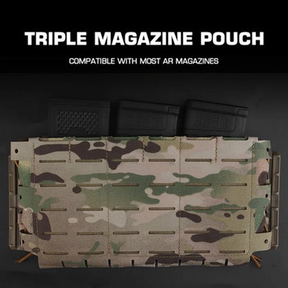 ARC Chest Rig V3 Triple 5.56 Mag Pouch Bilateral Quick Slide MOLLE Panel Airsoft Chest Rig Shoulder Strap Hunting Vest