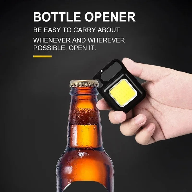 Mini Portable Keychain COB Work Lamp / USB 800 Lumens Work Light / Outdoor LED Emergency Flashlight With Corkscrew
