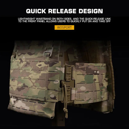 WOSPORT Tactical Vest Camouflage Knight Tactical Quick Release Vest Lightweight MOLLE System Comes With Laser Back Plate