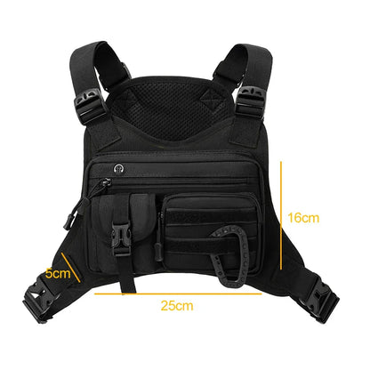 Outdoor Sports Chest Bag Vest Men Women Backpack Multi Pocket Travel Work Front Rig Fanny Pack Running Cycling Tactical EDC Bag