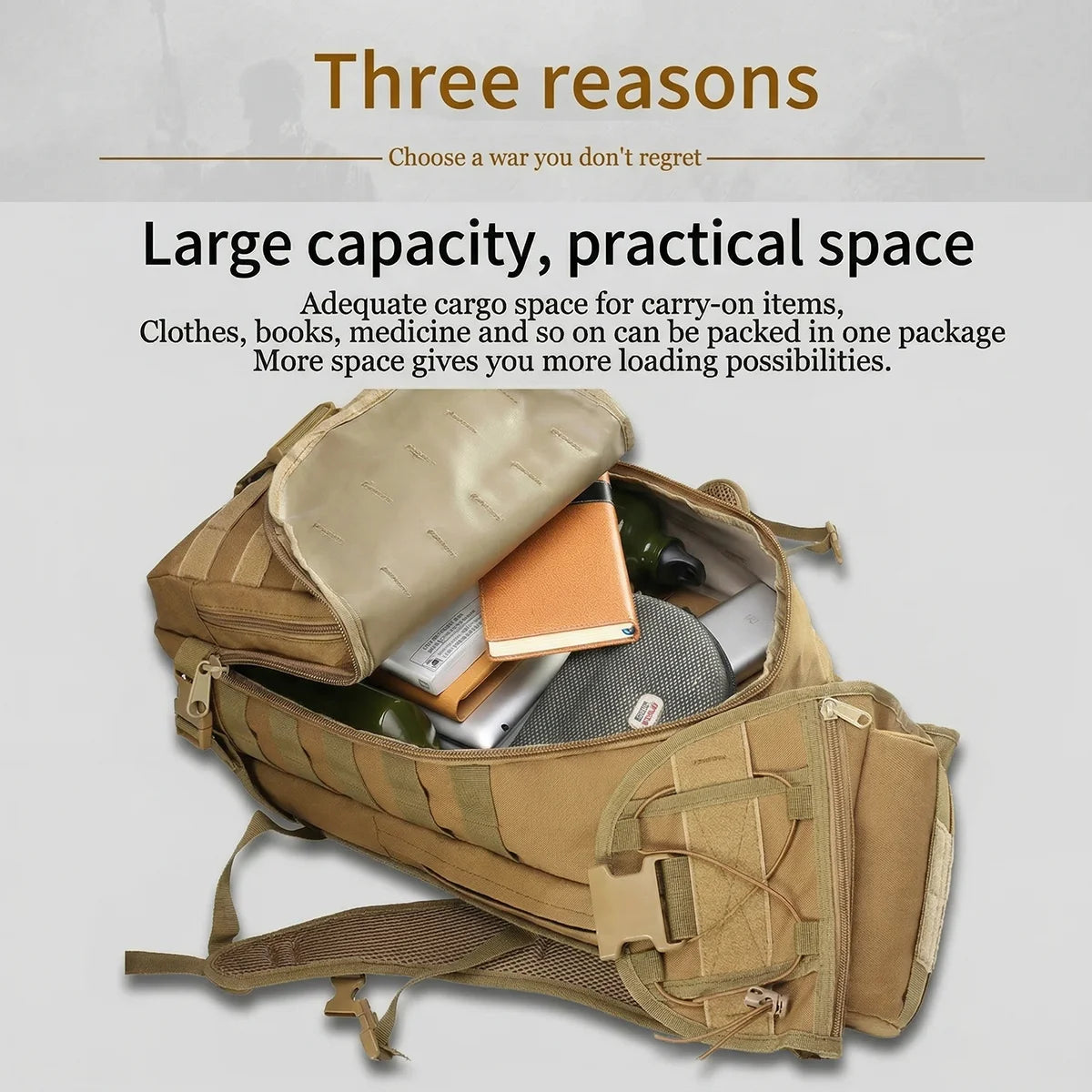 35L Hunting Rucksack for Men with MOLLE External System & Top Latch Closure, Durable Outdoor Backpack for Deer Elk Archery Survival Gear Storage