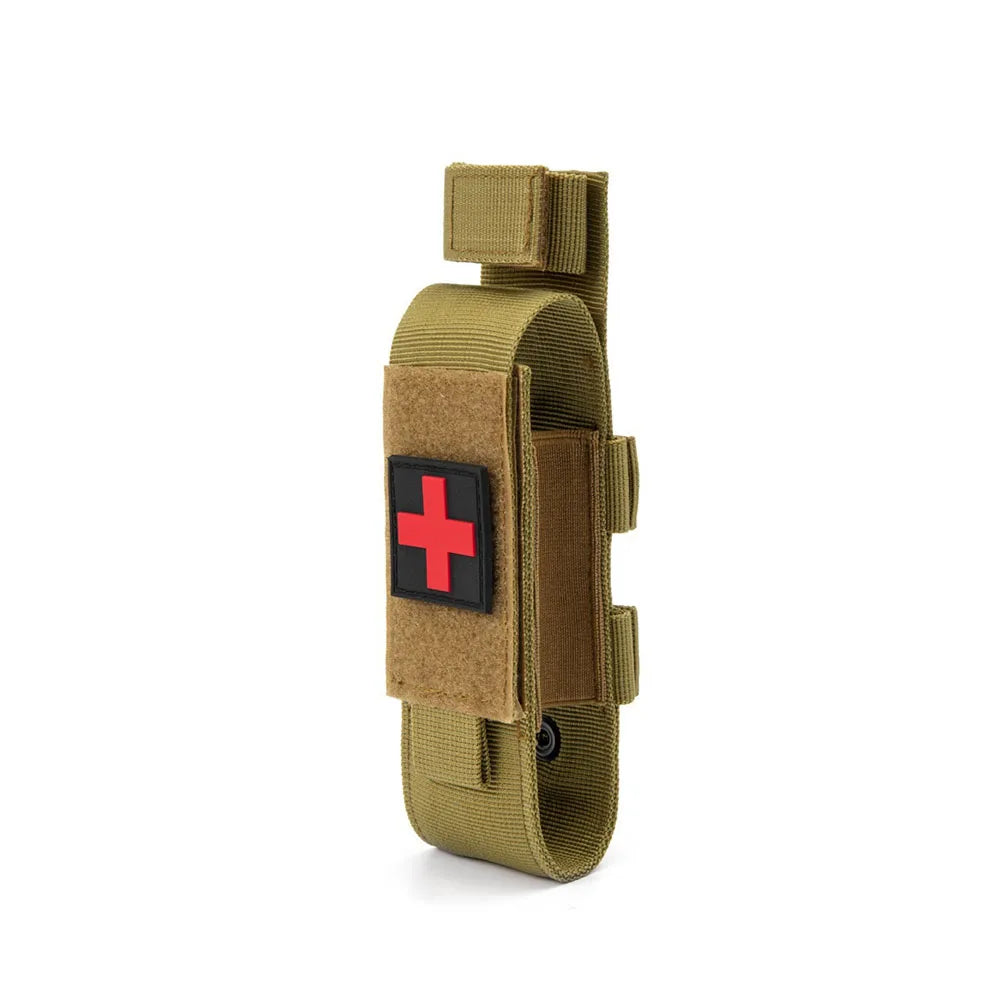MOLLE Nylon Tourniquet Pouch Holder First Aid Kit EDC Waist Bag Portable Medical Shears Pouch Outdoor Flashlight Knife Holster