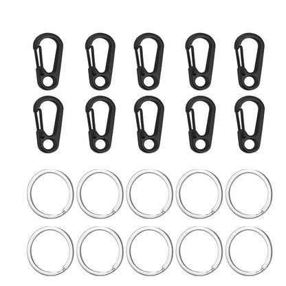 10pcs Mini Carabiner Set Outdoor Rope Clip Camping Paracord Accessories Knapsack Hanging Buckle  Daily DIY Keychain