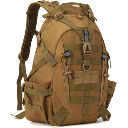 35L Tactical Hunting Backpack for Men with MOLLE System & Reflective Strip, Outdoor Hiking Rucksack with Dual Cup Holders & Compression Straps, Deer Bow Archery Elk Waterfowl Hunting Gear Bag