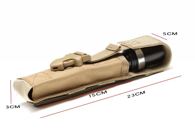 Tactical Molle Flashlight Pouch Torch Holder Case EDC Tool Waist Bag Outdoor Sports Camping Hiking Hunting Light Holster Pouches