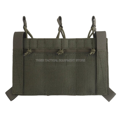 K Style Tactical Triple Magazine Pouch AR15 M4 5.56 Ag 3 Mag Pouch for Hunting Airsoft Molle Plate Carrier Placard Front Panel