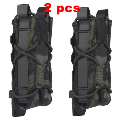 2pcs 9mm Tactical Magazine Pouch Pistol Fast Mag Carrier Holder for Belt Molle Sytem Hunting Pouches
