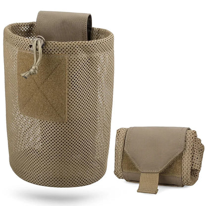 Tactical Molle Dump Pouch Outdoor Roll-Up Drawstring Magazine Utility Folding Waist Bag Mesh Foldable Sport Hunting EDC Pocket