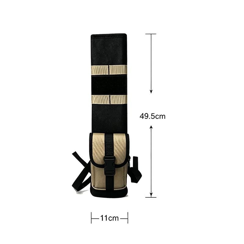 Pskook Archery Lightweight Back Arrow Quiver Dual Use Foldable Compact Hip Arrows Bag with Molle System Pocket Hanged for Hunt
