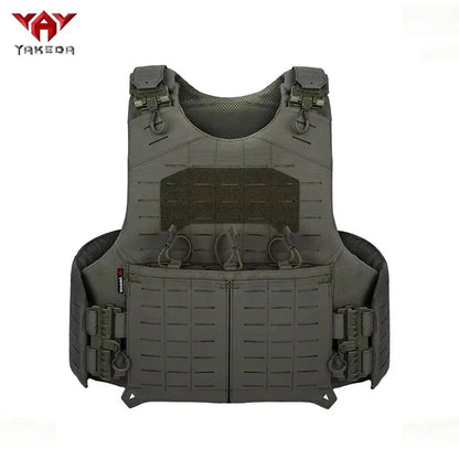 YAKEDA Quick Release Plate Carrier Tactical Vest Laser Cut PALS Hunting Protective Training Vest