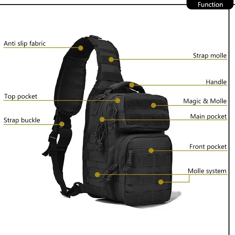 D1-Outdoor Shoulder Bag Rover 1Sling Pack Nylon Backpack Molle Assault Hunting Accessories Diaper Day Pack Small