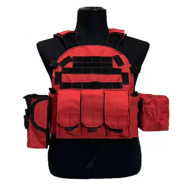 6094 Camouflage Tactical Vest Multi-Functional Plate Carrier Adjustable Combat Hunting Equipment for Men Outdoor Cycling