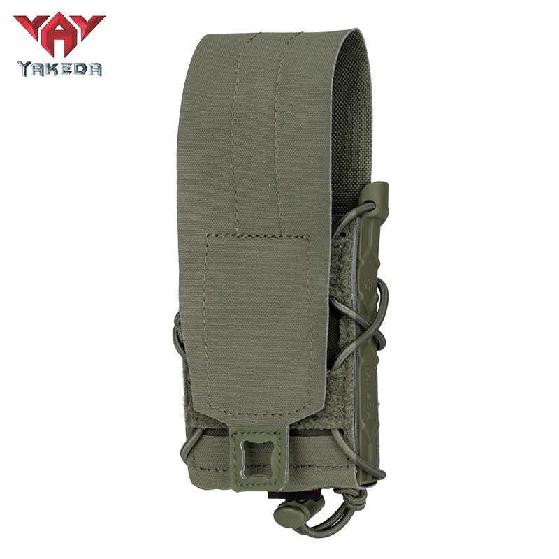 Yakeda Nylon Tactical Single Quick Elastic Mag Pouch Molle Magazine Holder Tactical Plate Carrier Quick-draw Shooting Mag Pouch