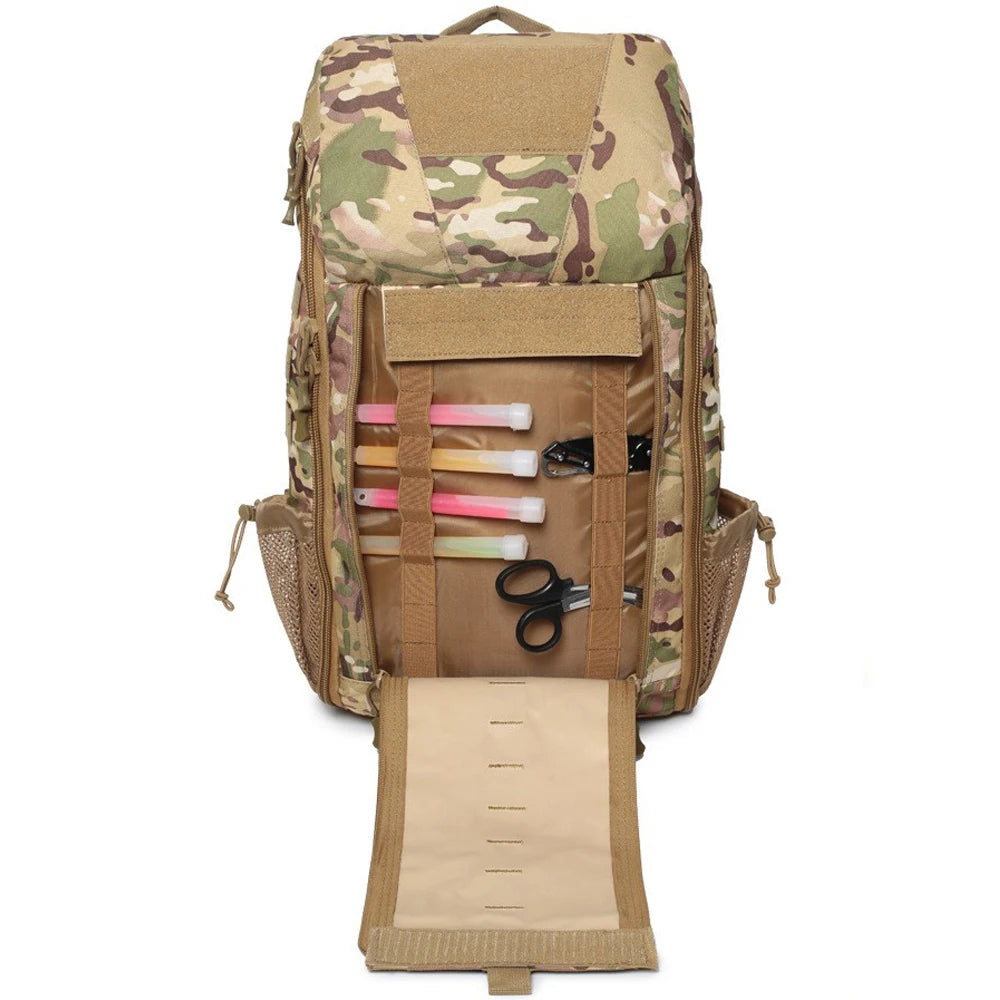55L Tactical Medical Backpack Knapsack Outdoor Rucksack Camping Survival First Aid Backpack for Camping Hunting Sport