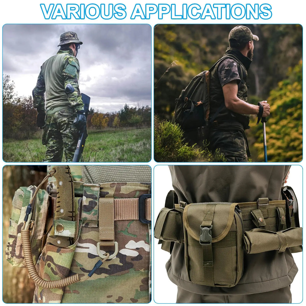 Molle Tactical Folding Recycling Bag Outdoor Dump Drop Pouch Magazine Pouch EDC Tools Bag Foldable Utility Recovery Waist Bag