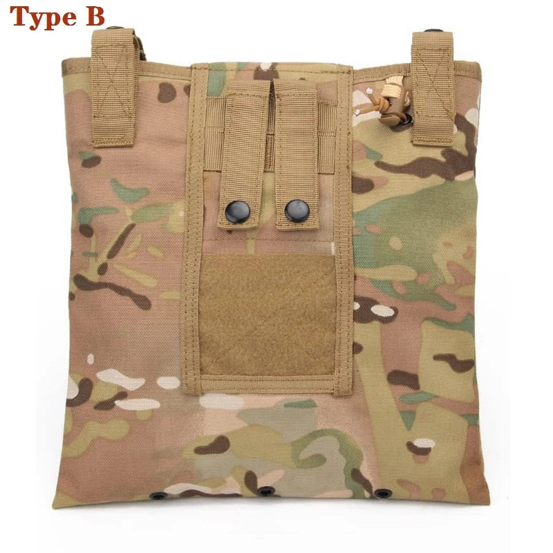 Tactical Molle Folding Magazine Dump Drop Pouch Utility Drawstring Recovery Mag Holster Ammo Bag Hunting Accessories Pouch