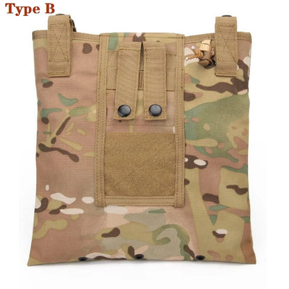 Tactical Molle Folding Magazine Dump Drop Pouch Utility Drawstring Recovery Mag Holster Ammo Bag Hunting Accessories Pouch