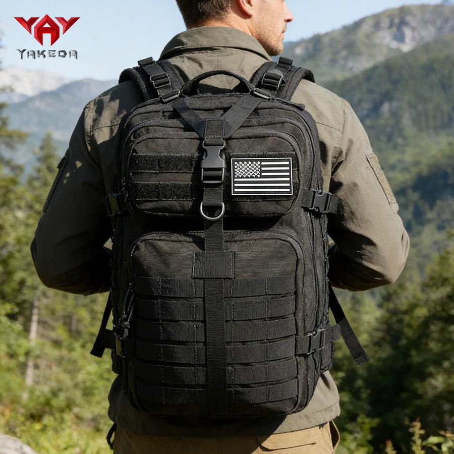 YAKEDA 45L large capacity backpack with 2L water bag MOLLE expansion system outdoor hiking backpack