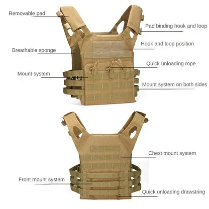 Men's Vest Molle Plate Carrierr Magazine Tactical Vest Train Body Armor Combat Camo CS Hunting Equipment