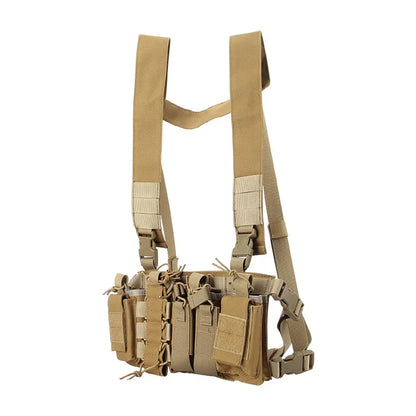 Radio Harness Front Pouch Tactical Chest Vest Holster Molle Vest Rig Bag Airsoft Hunting Radio Waist Pouch Adjustable