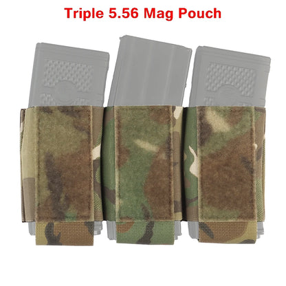 Hunting Triple Magazine Pouch 5.56 7.62 Single Double Triple Magazine Bag for AK47 AR15 Tactical Vest Rig Holster for Shooting