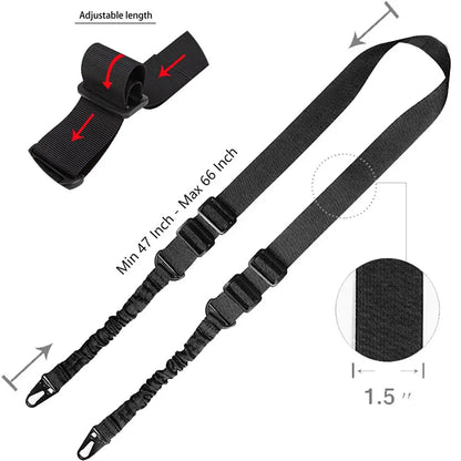 Tactical Two Point Sling-2 Picatinny QD Sling Swivel Mounts Adjustable Shoulder Strap for Rifles-Quick Release and Mounting Base