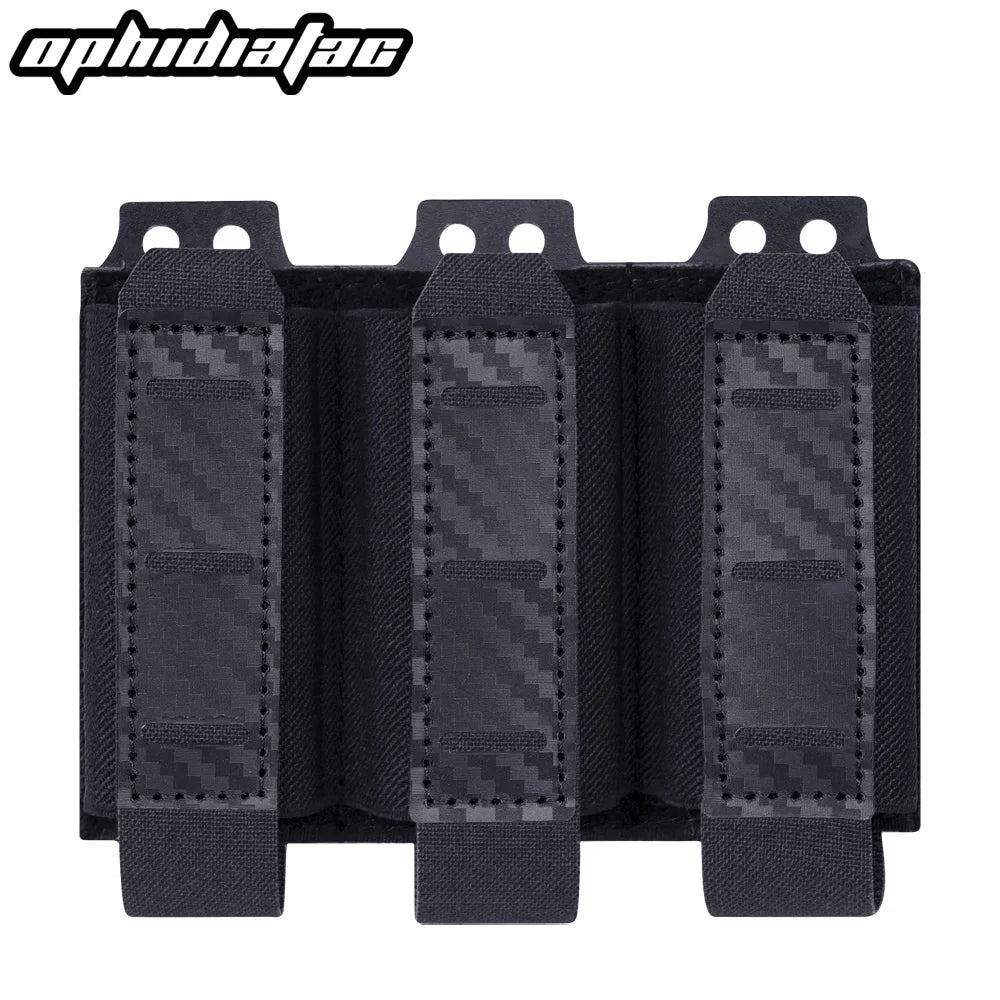 OphidianTac Magazine Pouch 9mm Single Double Triple Magazine Carrier Carbon Fiber MOLLE System Bullet Magazine Pouch