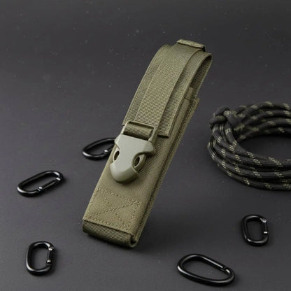 Heavy Duty Flashlight Pouch for Belt and Vest Utility Case with Secure Buckle for Outdoor Enthusiasts