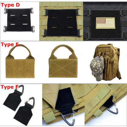 Molle Vest accesories Tactical Patches Adapter Backpack MOLLE Hook&Loop Panel Converter Ribbon Strip For Attching ID Patches