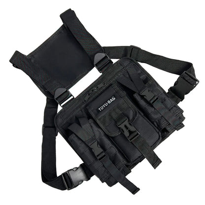 Molle Shoulder Vest Bags Oxford Cloth Male Chest Bag Adjustable Multiple Pockets Lightweight for Hiking Travel Cycling