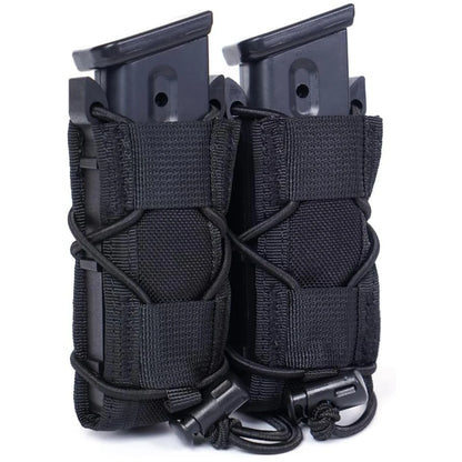 .45 9mm Double Magazine Pouch  for Airsoft AR15 AR10 M4 M16 Tactical Molle Double-Layer Mag Pouches Universal Cartridge Holder