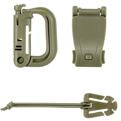 30pcs Attachments for Molle Bag Backpack Vest Belt D-Ring Locking Gear Clip Web Dominator Elastic Strings