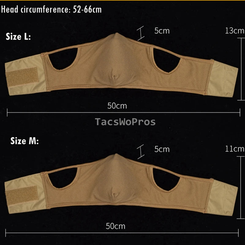 Tactical Shooting Mask with Silicone Outdoor Breathable Elastic Soft Masks Riding Hiking Hunting Sports Half Face Mask M/L Size