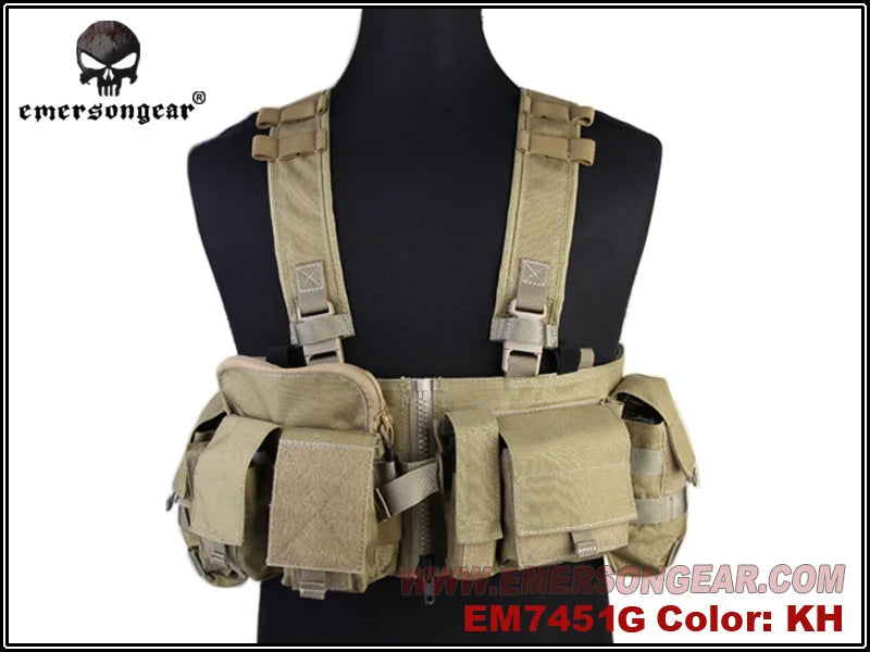 Emerson Tactical MF Style UW Gen V Split Front Chest Rig Lightweight Detachable W Zipper Buckle