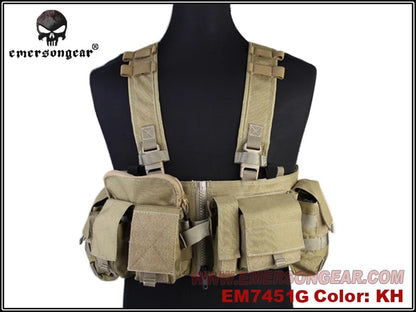 Emerson Tactical MF Style UW Gen V Split Front Chest Rig Lightweight Detachable W Zipper Buckle