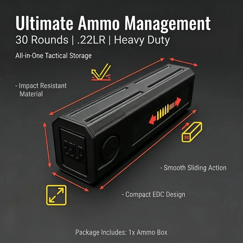 New 22LR Portable Ammo Box Set – Lightweight Pocket Bullet Organizer, Durable & Crush-Resistant for Range,Outdoor,Ideal Gift