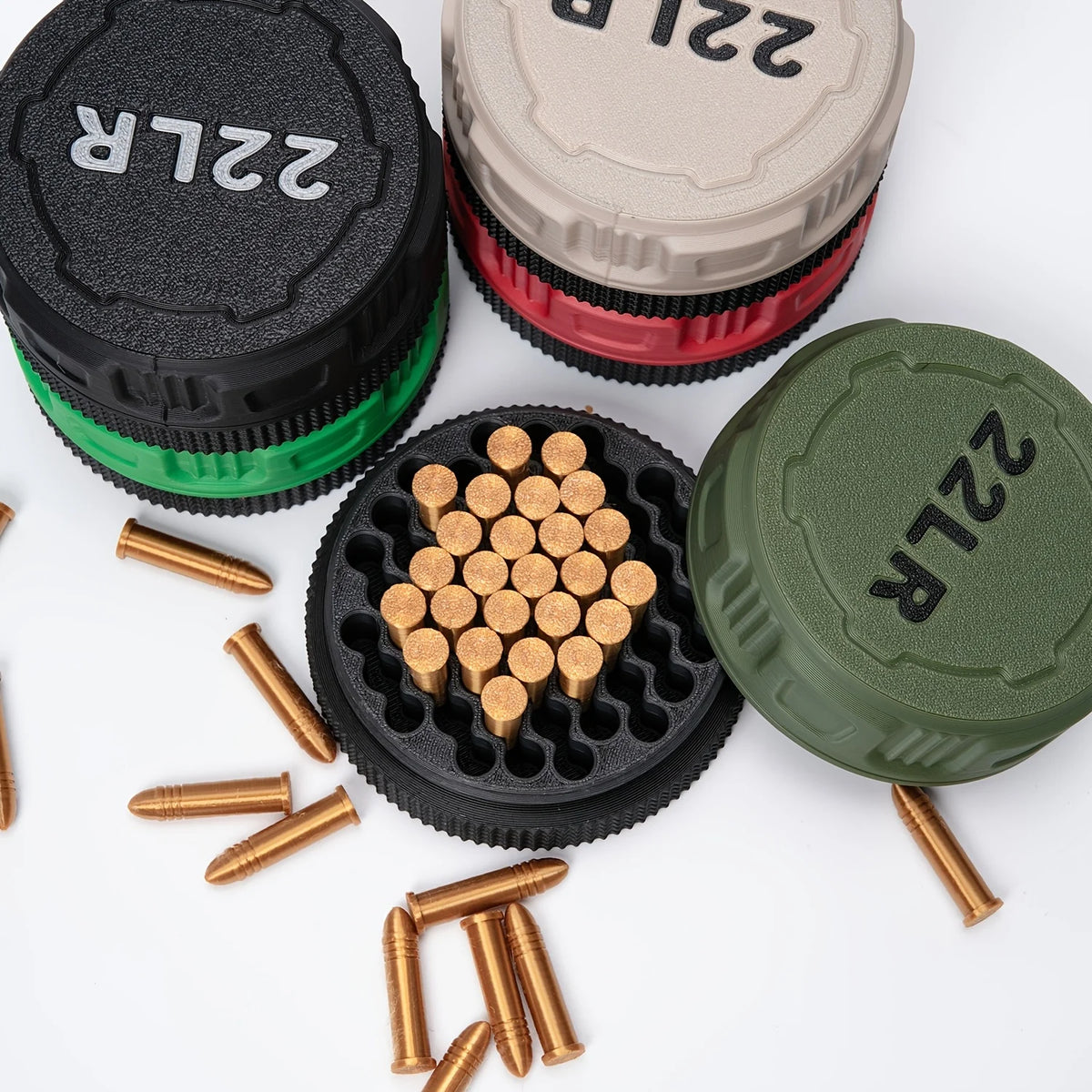 22 caliber micro ammunition storage box with screw lid design compact and durable pocket size easy to carry ammunition box Avail
