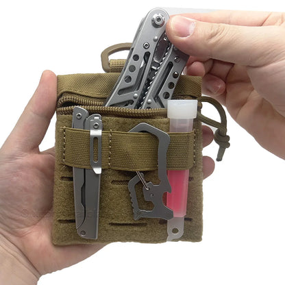 Tactical Micro Molle Pouch with Hook and Loop D Buckle Portable Storage Bag Wallet EDC Tools Hunting Vest Bag Accessory Pouch