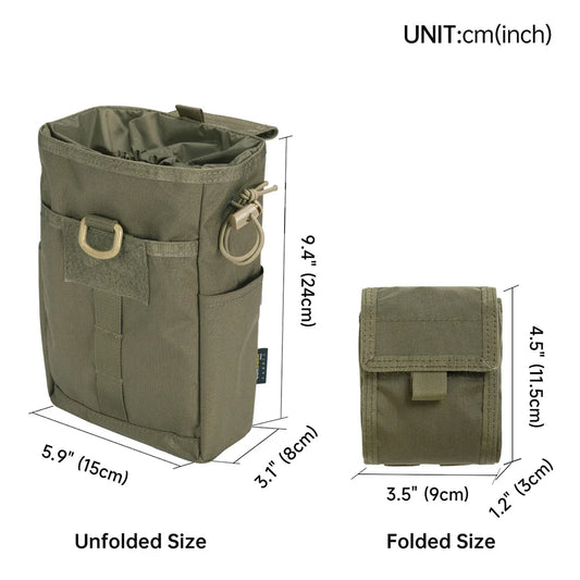 Tactical Molle Magazine Dump Pouch Drawstring Adjustable  Utility Belt Fanny Hip Holster Bag Outdoor Ammo Pouch