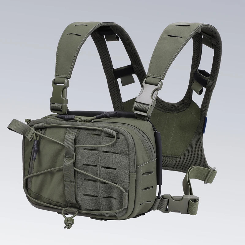 Tactical MOLLE Chest Rig Vest for Camping Hunting, Adjustable Shoulder Bag with Pouch, Outdoor Gear for Men, Fishing, Cycling 가방