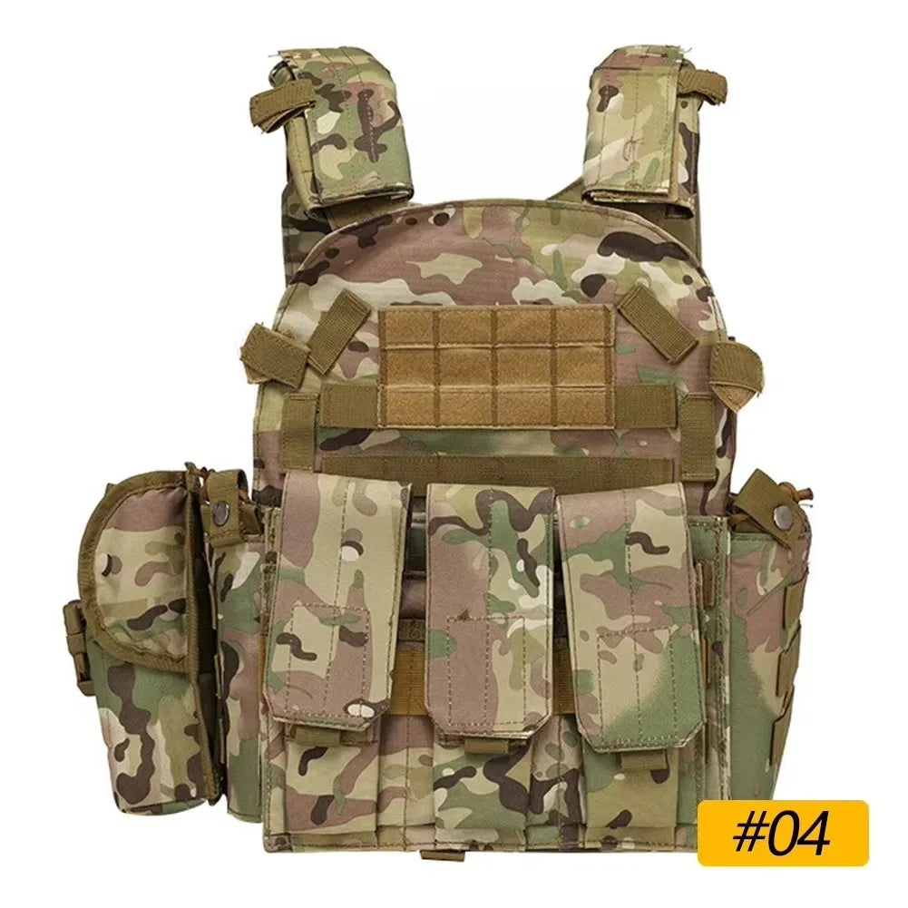 6094 Military Tactical Vest Molle Vest Body Armor Combat Army CS Gear Hunting Plate Carrier Airsoft Accessories Wargame Pouch