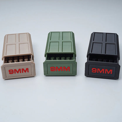 9mm pull-out ammo storage box; 50-round bullet ammo box storage case for shooting, hunting, firearm accessories, maintenance and