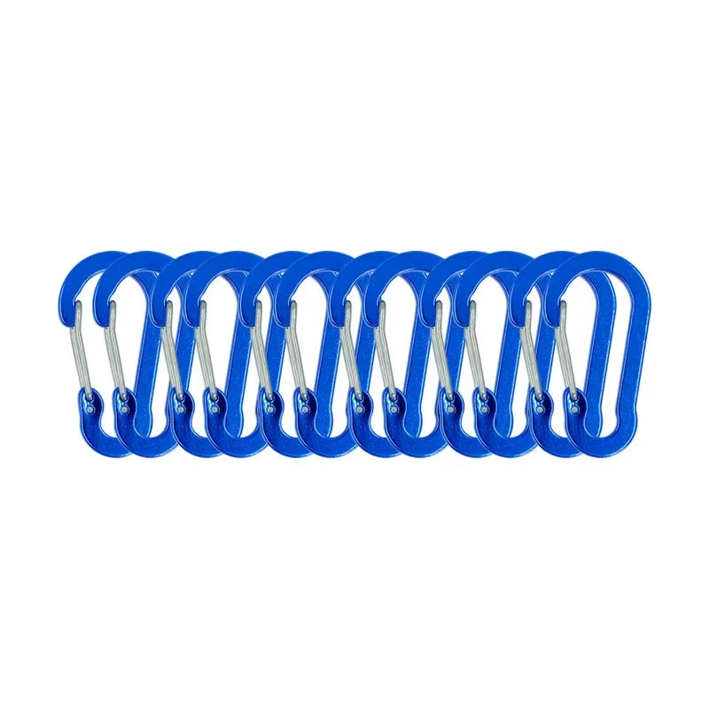 12PCS Carabiner Clip Set Tourist Small Hooks Outdoor Fishing Camping Cycling Hiking Multi Tool Keychain Buckle Karabiners