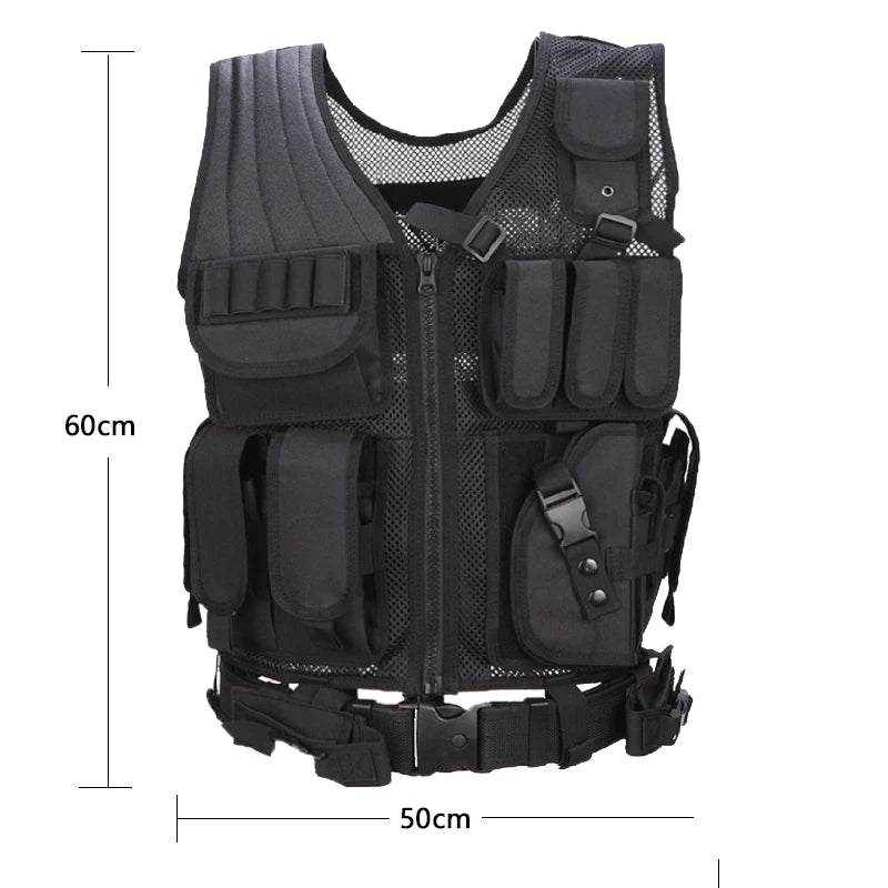 Tactical Vest Multi-Pocket Jungle Combat Security Hunting Outdoor CS Game Airsoft Training Protection Jacket