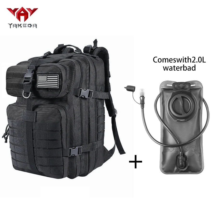 YAKEDA 45L large capacity backpack with 2L water bag MOLLE expansion system outdoor hiking backpack
