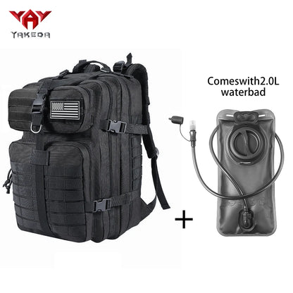YAKEDA 45L large capacity backpack with 2L water bag MOLLE expansion system outdoor hiking backpack