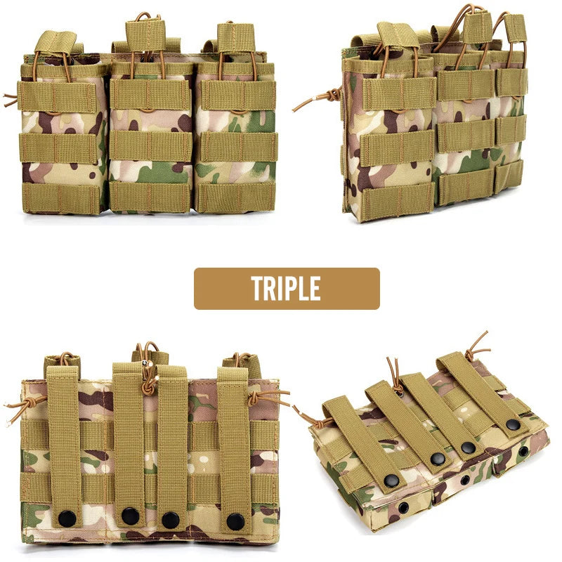 1000D Tactical Magazine Pouch Double/Triple/Quadruple Mag Pouch Airsoft Ak 5.56mm M4 Ar Rifle Hunting Accessories