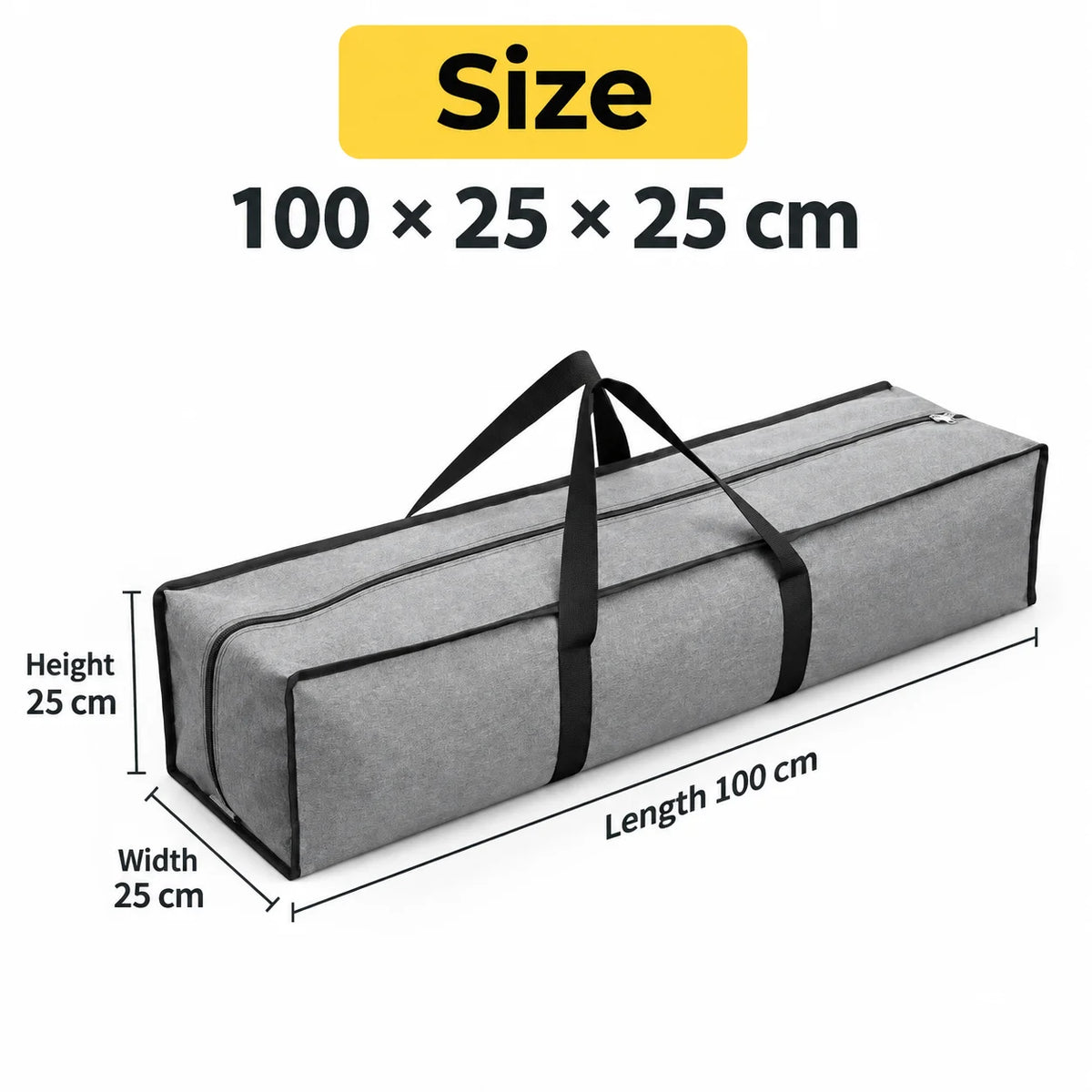 Cationic Oxford Fabric Outdoor Gear Storage Bag Large Rectangular Camping Equipment Carry Bag Dual Zipper Water-Resistant