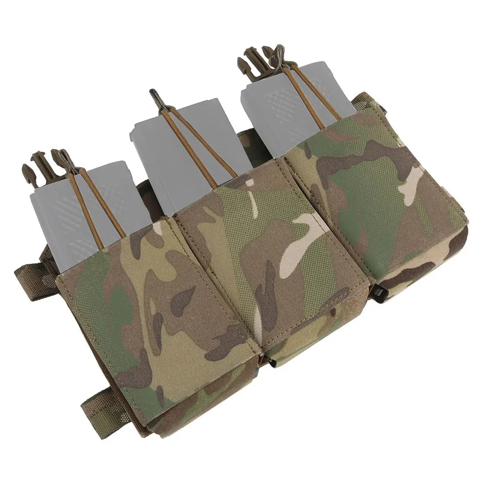 Tactical 556 762 Triple Rifle Mag Pouch Multipurpose Pistol Rifle Magazine Bag Holder for Chest Rig Plate Carrier Vest