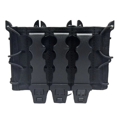 Three-Pipe Pistol Magazine Waist Holster - Durable ammunition bag with a 3-slot quick-access design and drawstring closure
